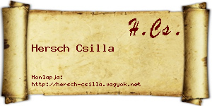 Hersch Csilla névjegykártya